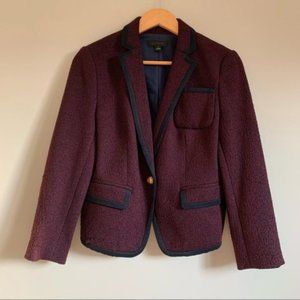 Ann Tylor burgundy tweed blazer jacket size 4